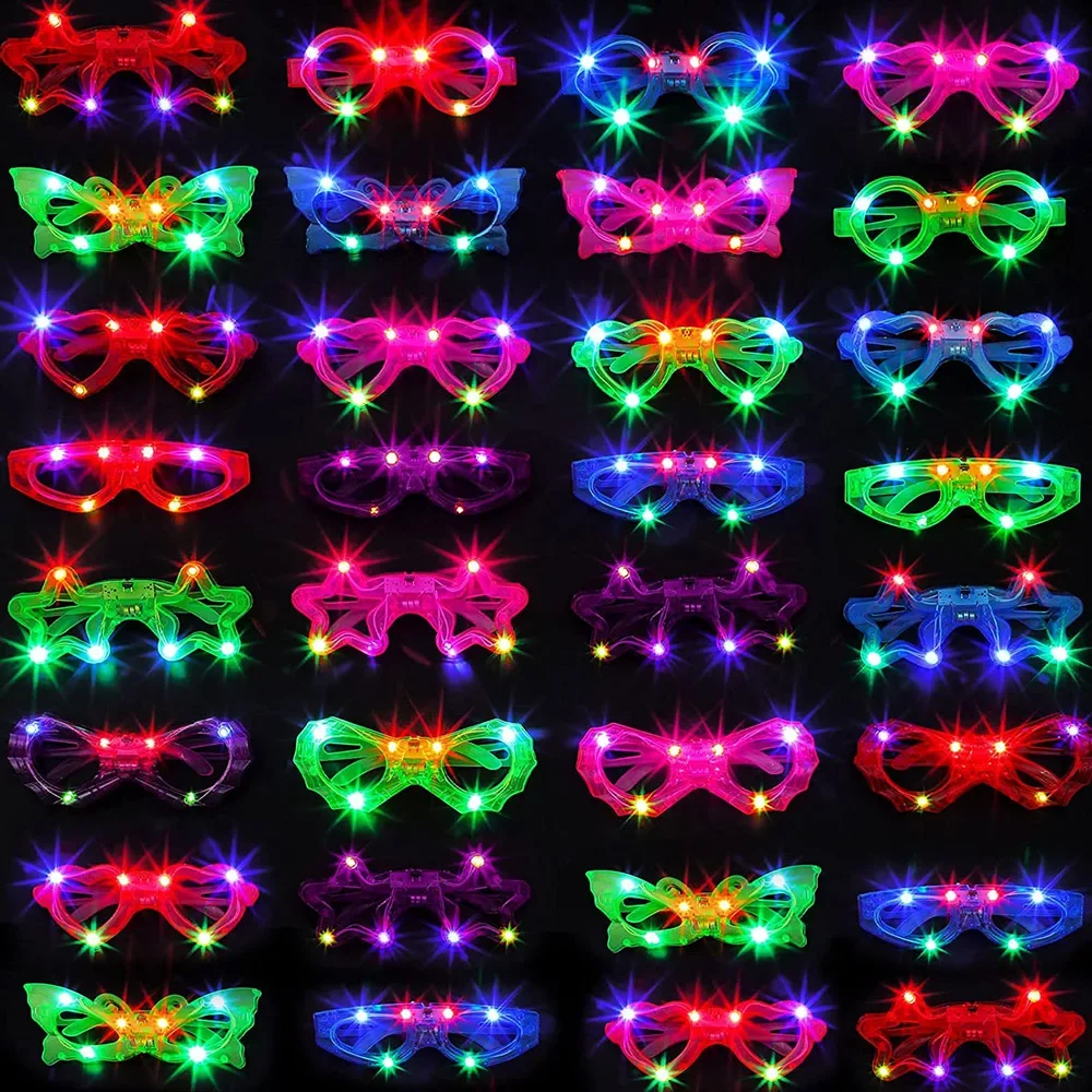 Glow In The Dark Party Glasses - Светодиодные неоновые очки, светящиеся в темноте,