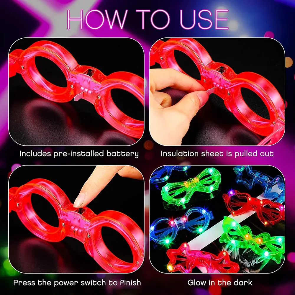 Светодиодные неоновые очки, св – обзор и цена Glow In The Dark Party Glasses