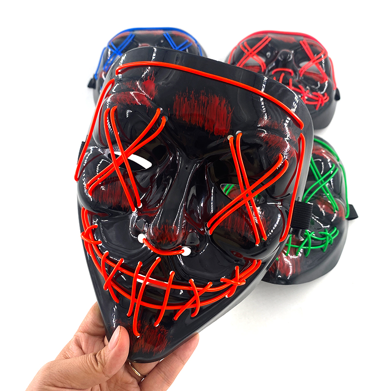 Беспроводная цветная неоновая  – обзор и цена Led Purge Mask Halloween